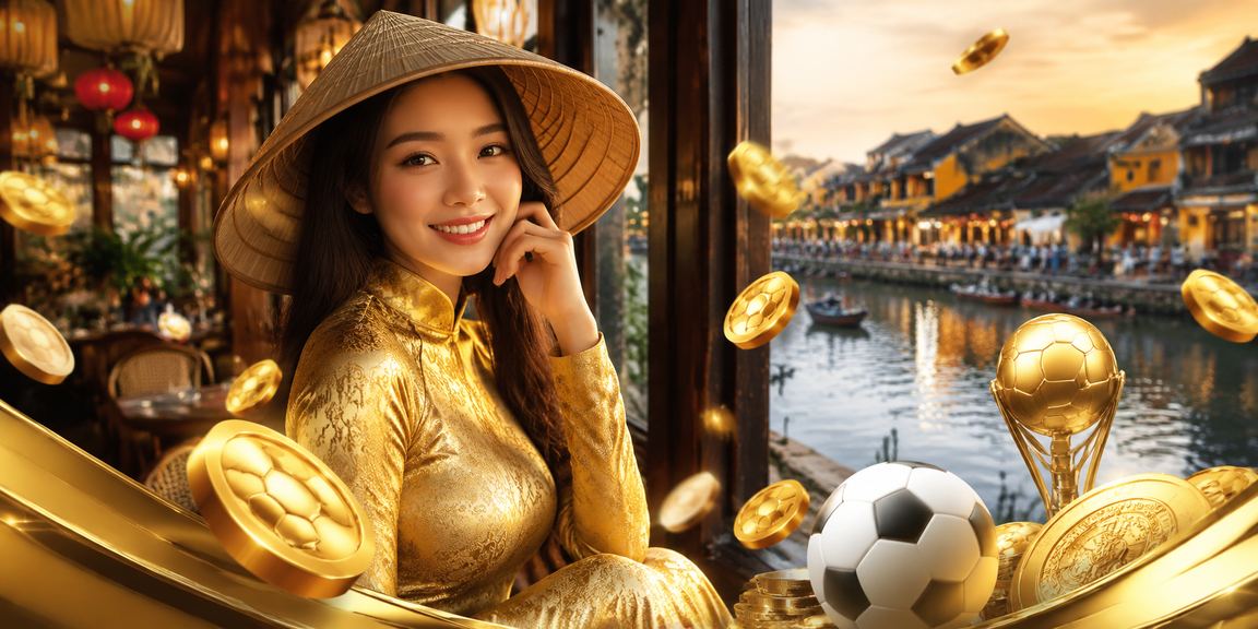 Người chơi đặt cược bóng đá tại Hội An với trang phục áo dài truyền thống.